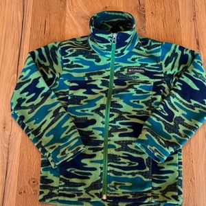 Boys Columbia Zip Up camp Print Fleece Jacket